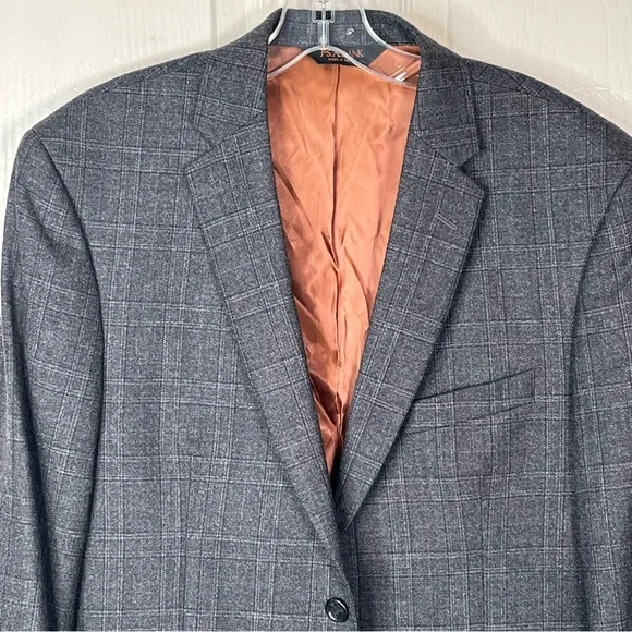 Jos. A Bank Sz 40 R W Gray Wool Two ButtonBlazer Sport Coat Suit Jacket